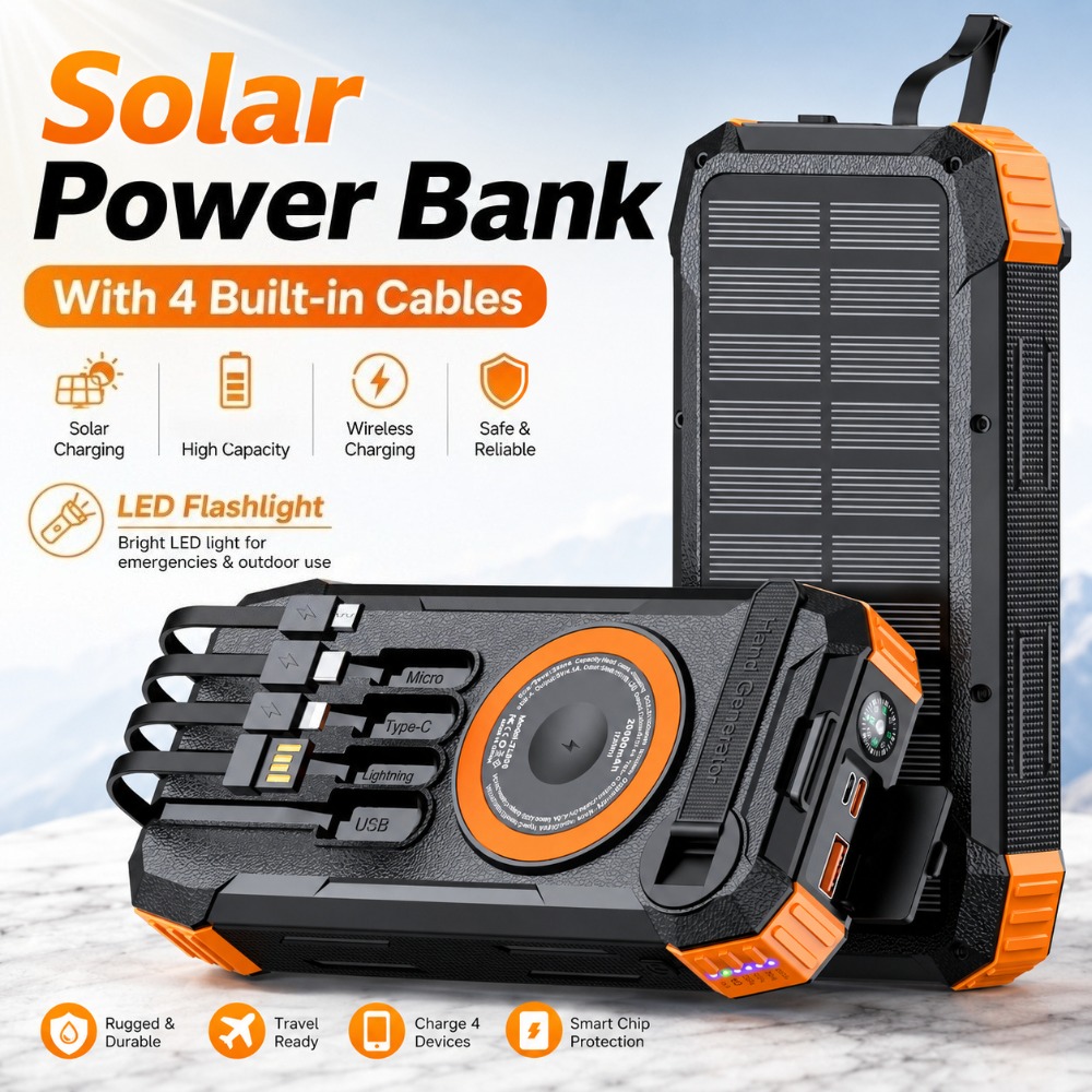 New 50000mAh Solar Power Bank  - Solar Emergency Charger ulasan dan harga